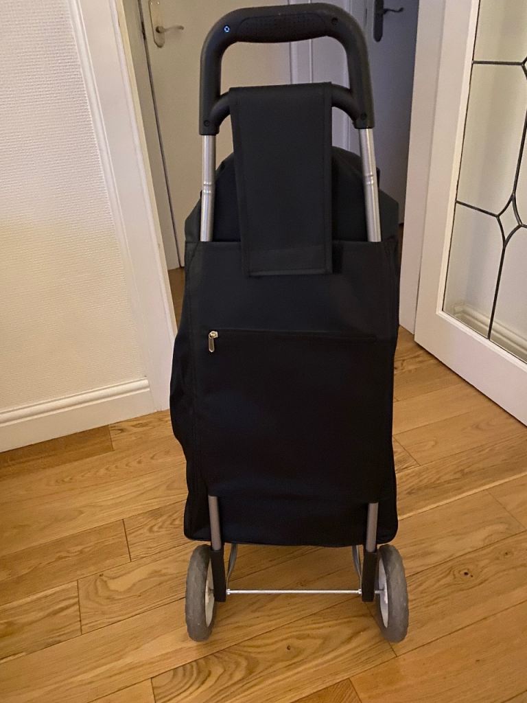 Black Fabric Shopping Trolley - Good Condition
