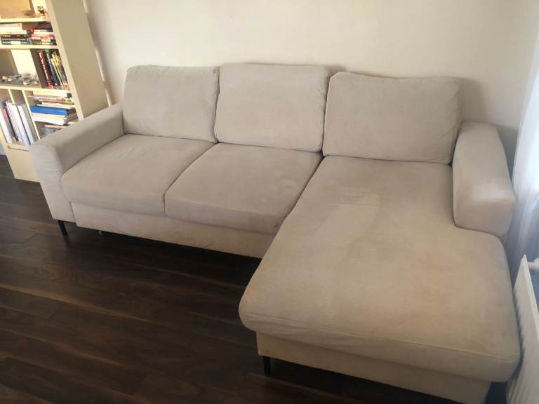 Lofty Lilly 4 seater Corner Sofa Bed Beige Right Hand Facing