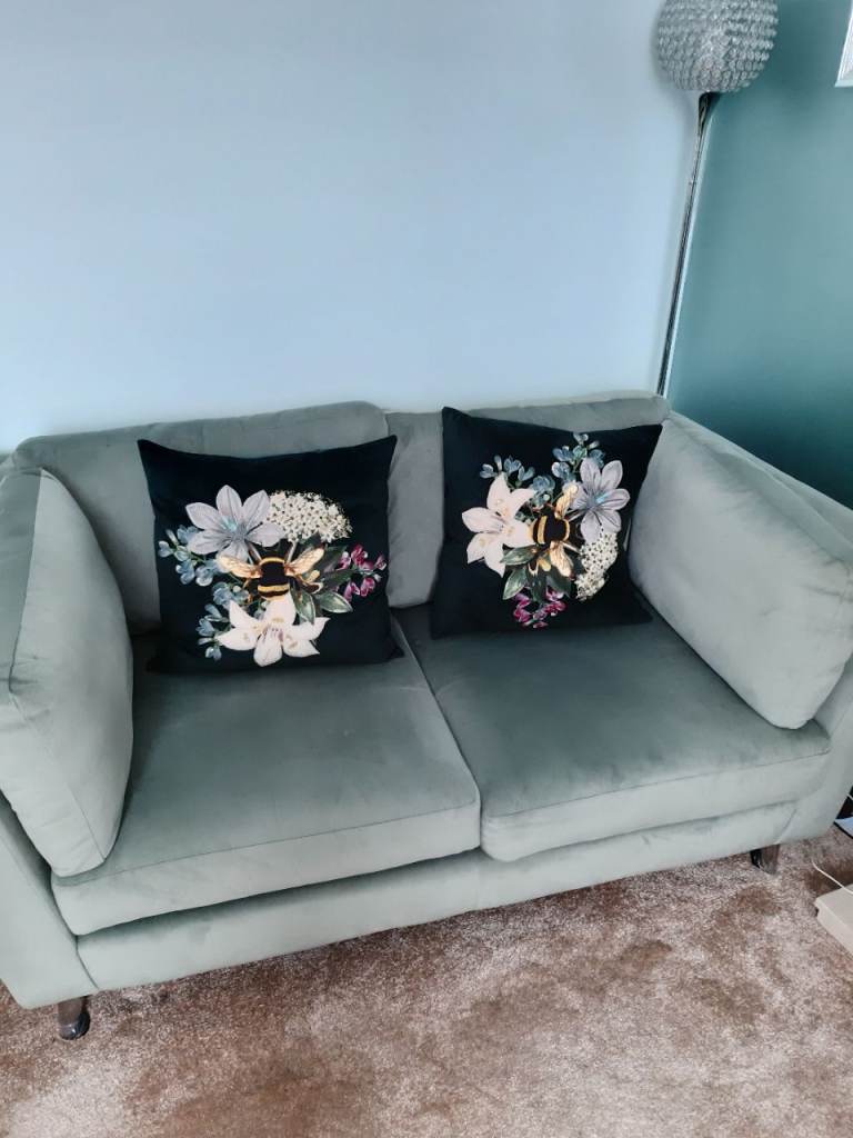 Beautiful green velvet sofa
