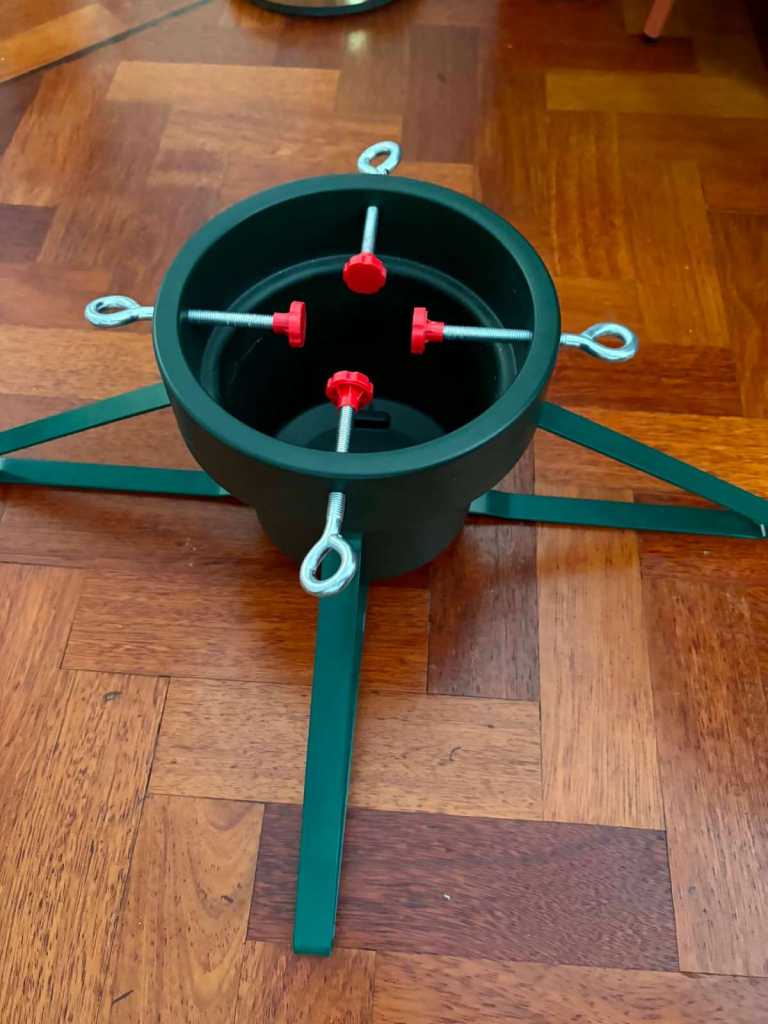 Green Metal Base Christmas Tree Stand / Holder