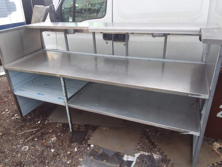 Catering equipment commercial Stainless steel tables sinks racking shelving restaurant kitchen items