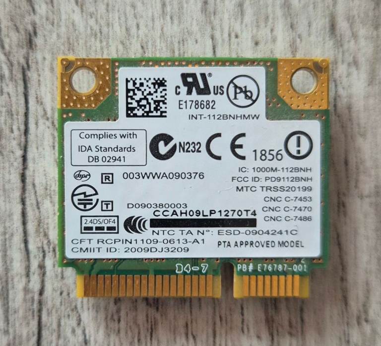 112BNHMW Intel Centrino Wireless-N 1000 Wifi Card