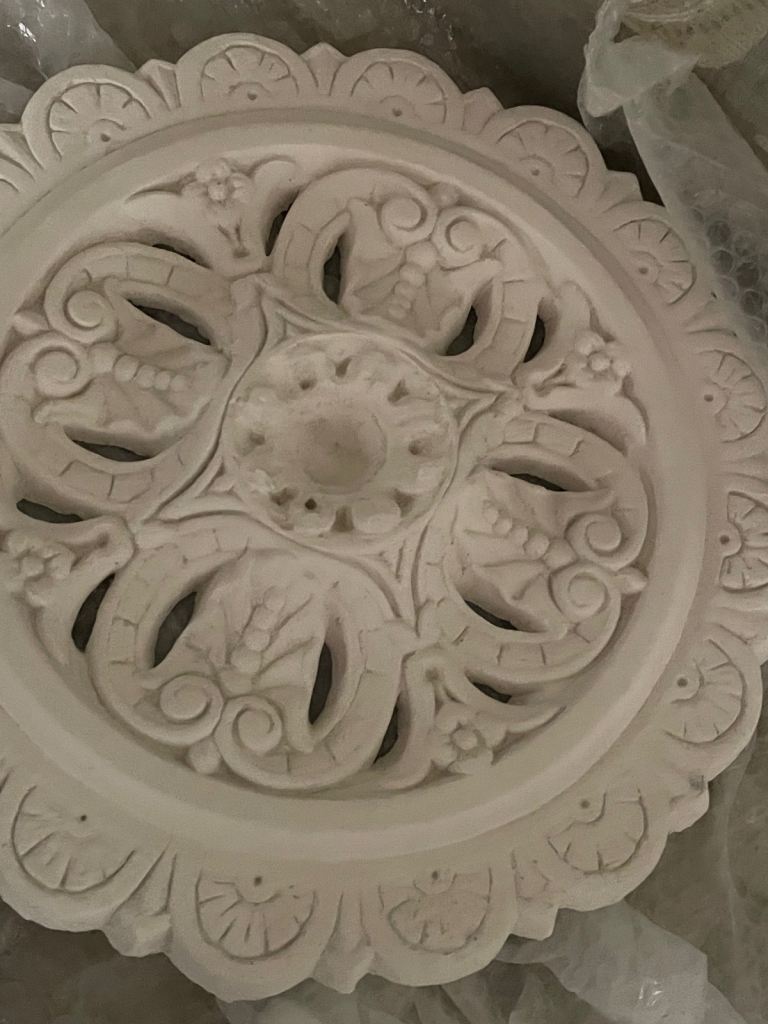 Decorative Victorian ceiling plaster rose 