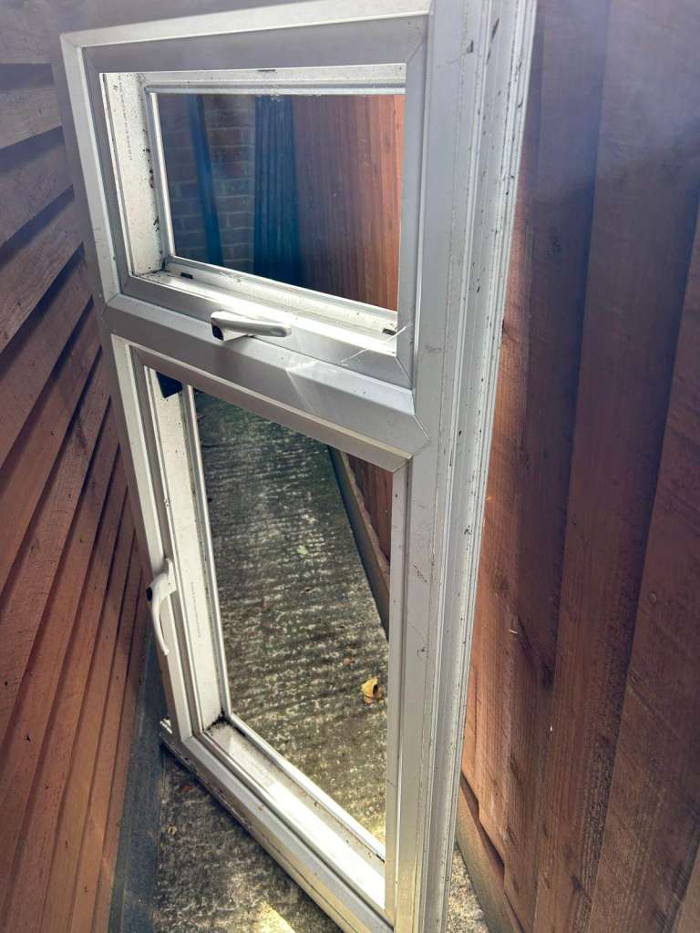 STILL AVAILABLE - X2 White UPVC Double Glazed Windows & X1 Door – Unused Condition - No Glass