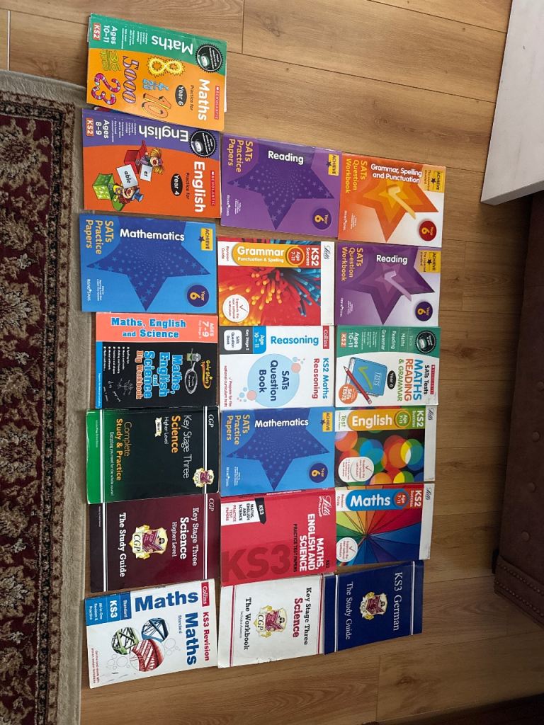 Large Bundle of KS2 & KS3 Revision Books – Maths, English, Science, German