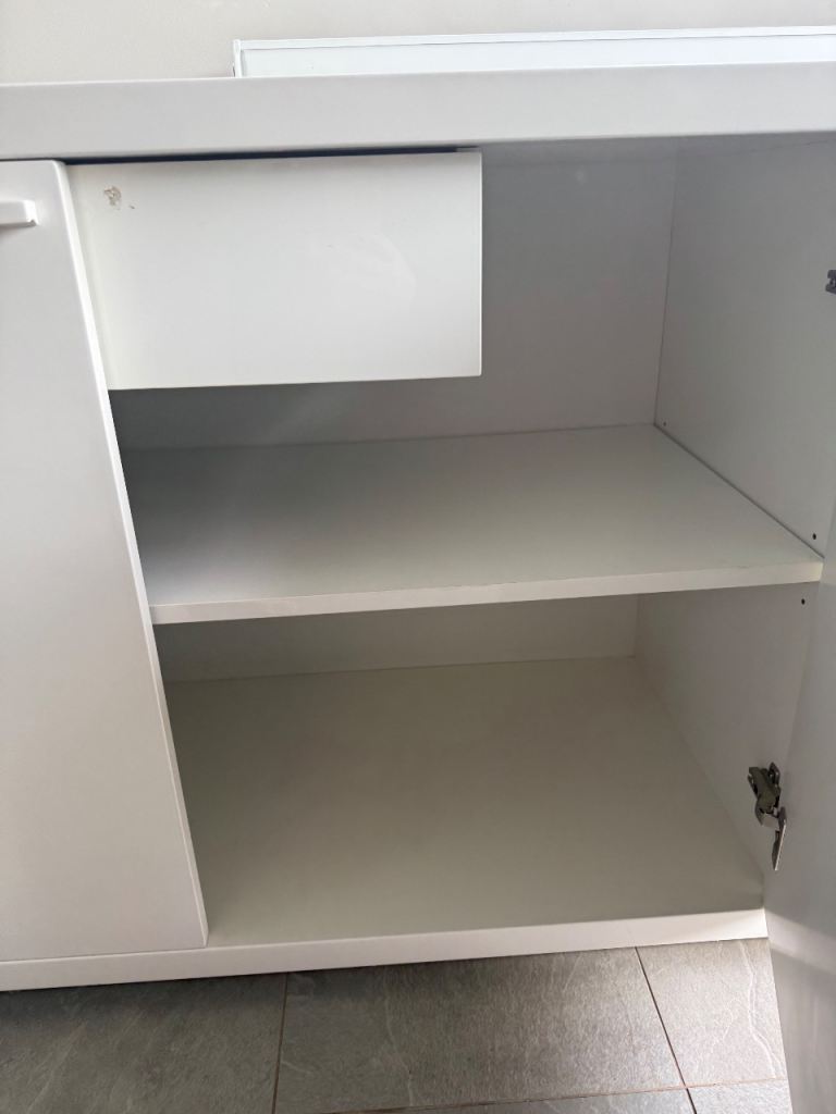 Large white high gloss solid sideboard 