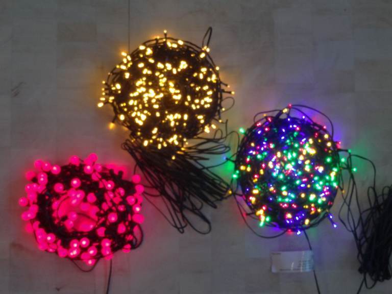 Bundle of 3 Different LED Christmas Lights - Yellow 23.7m, Multi 25m and Red 9.75m