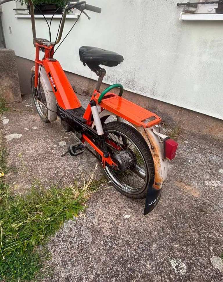 Vintage Orange Moped/Motorised Bicycle – Fair Condition