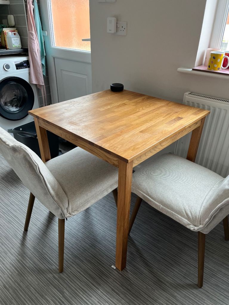 Dunelm Dining Table & 2 IKEA Chairs – Good Condition