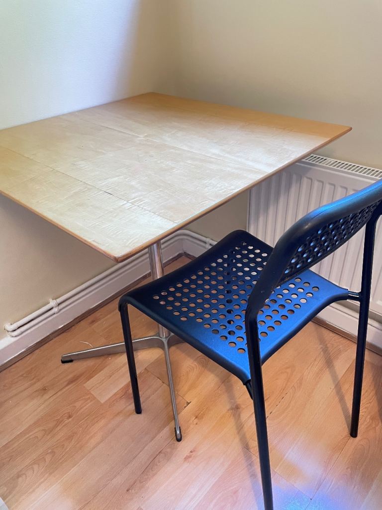 Wooden Dining / study Table with Metal Base – Good Condition