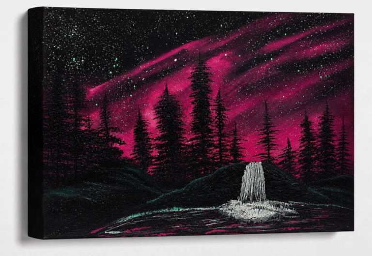 Northern Lights Large A3 Box Canvas wall art print ready to hang