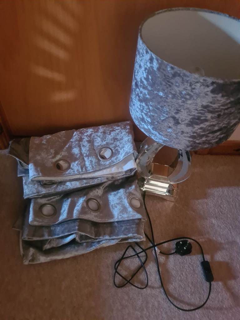 Curtains and lamp