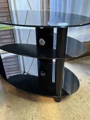 Black TV stand (glass)