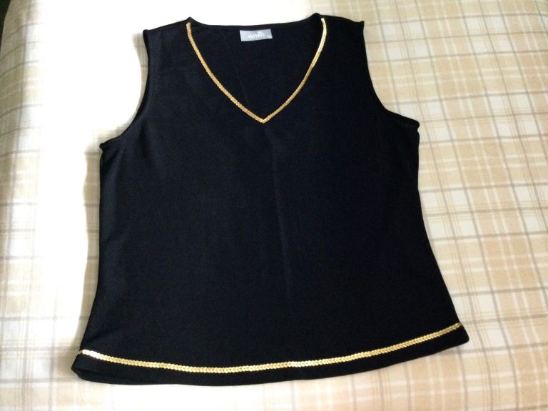 image for Wallis top black with gold sequins size 12