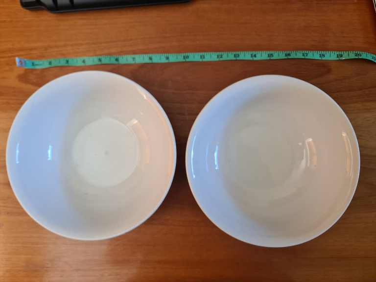 Two white cereal/dessert bowls 8.25" Duraceram