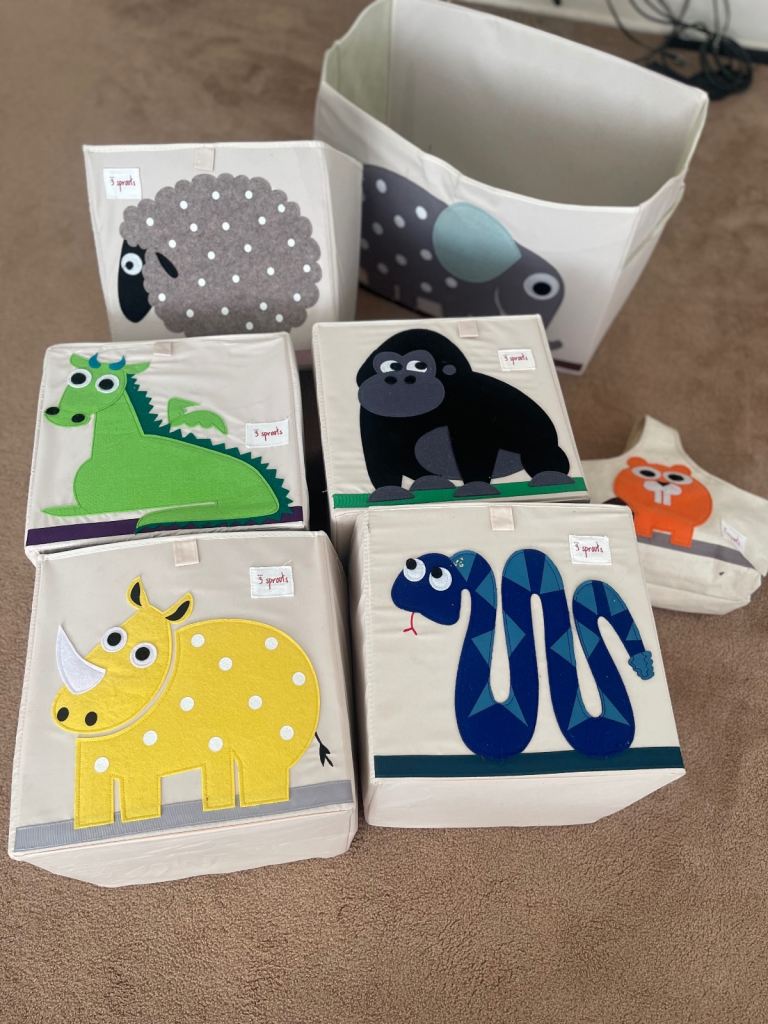 3 SPROUTS CANVAS STORAGE BOX, nursery storage, kids