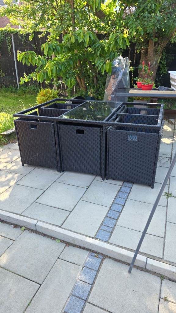 Garden furniture 6 chairs and 3 stools .with cusions 