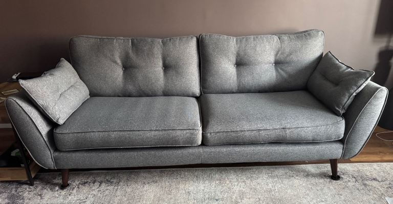FOR SALE : French Connection x DFS Zinc charcoal sofa suite