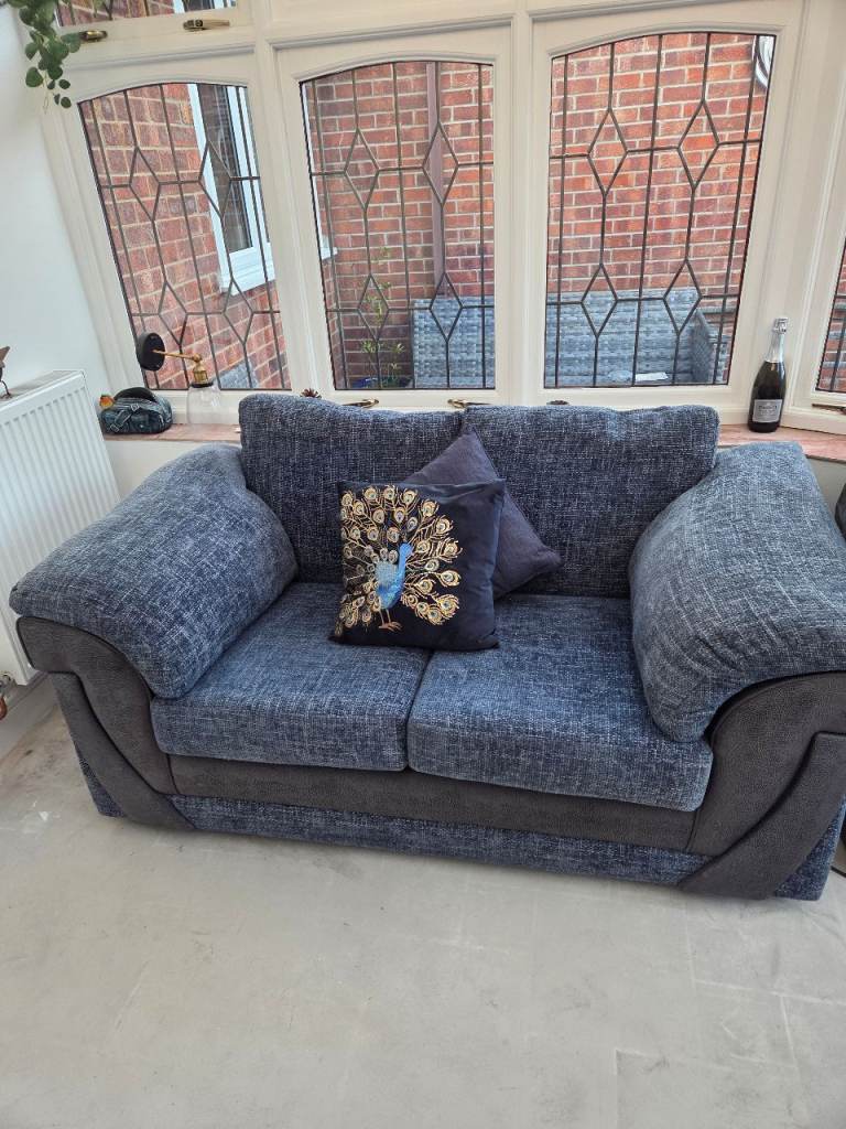 Dfs 2 seater sofa in navy blue  