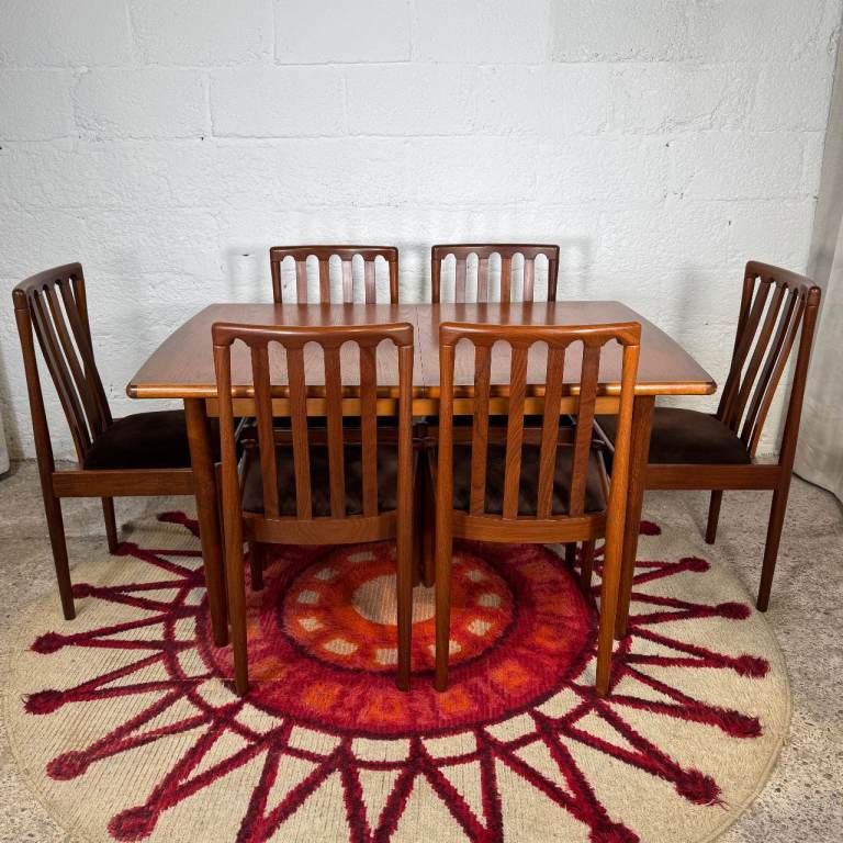 Meredew Teak Dining Set Mid-Century Extending Table & 8 Chairs Vintage Retro