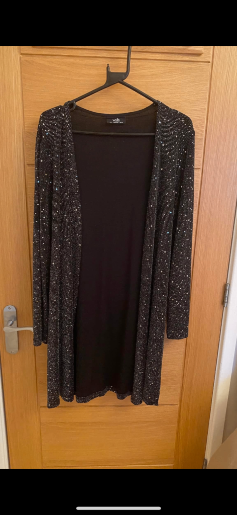  Wallis Black elegant  shimmer blazer 