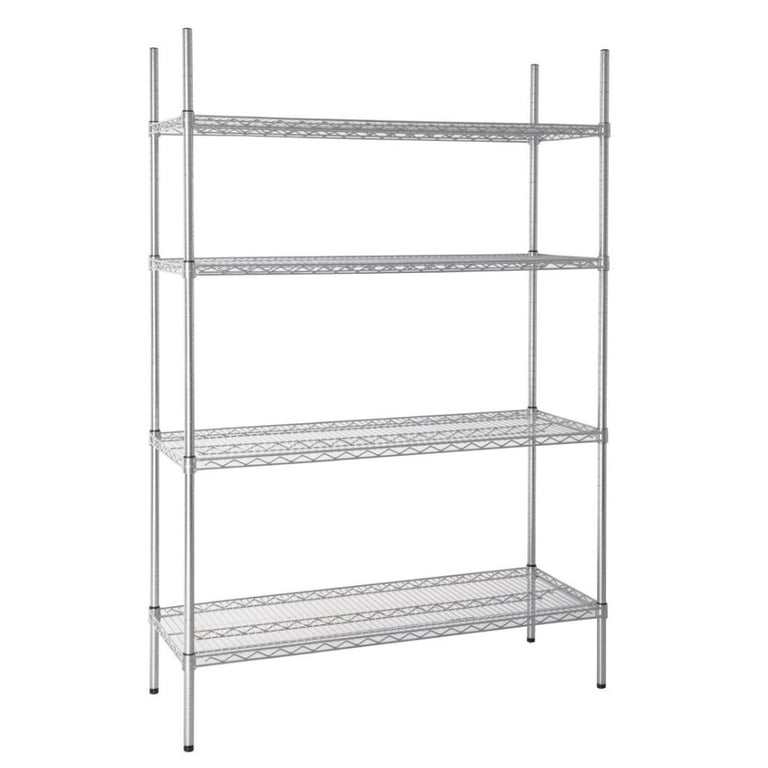Galvanised Zinc 4 Tier Wire Shelving Kit 1220x460mm
