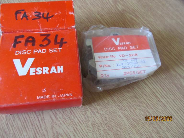 NOS motorcycle disc brake pads for vintage Yamaha XS models