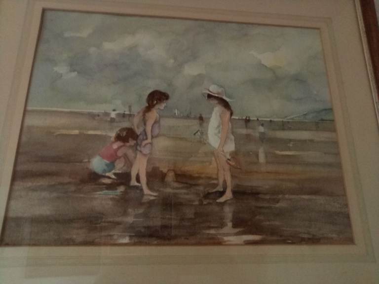 ON THE BEACH WATERCOLOUR PAINTING