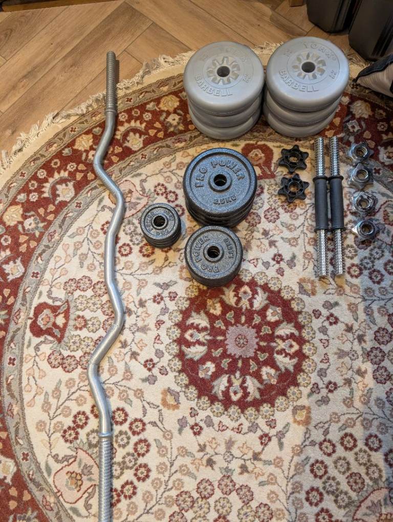 Full set of hand weights + Bar