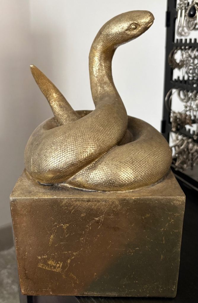 Gold Snake Decorative Figurine – Good Condition