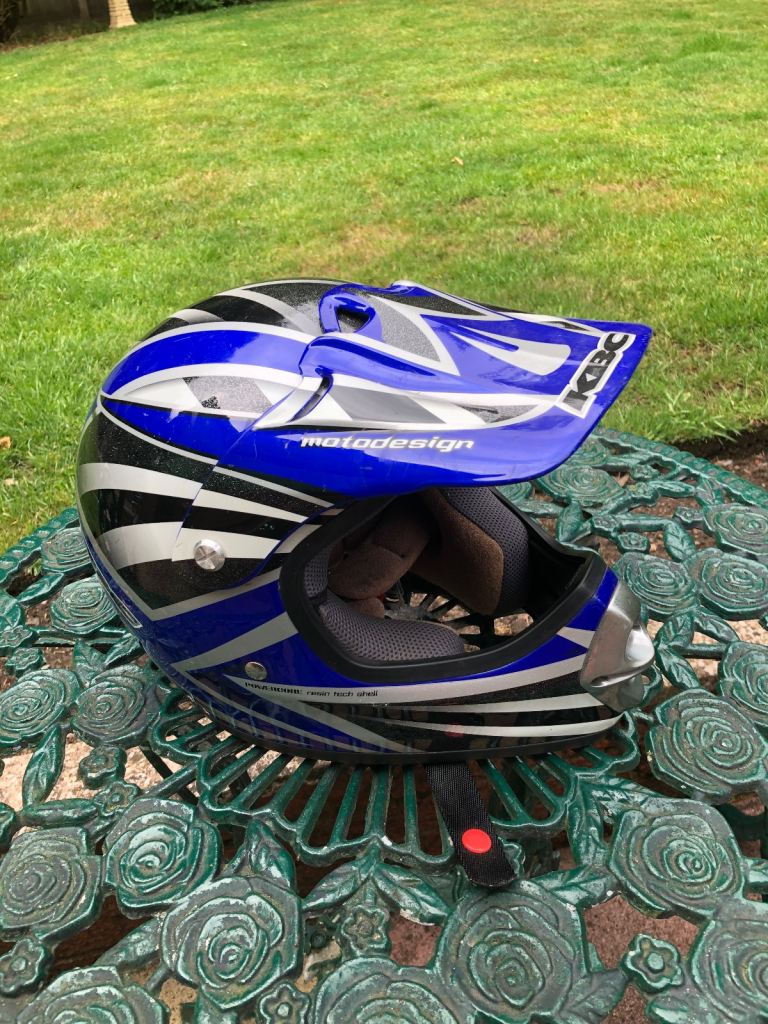 Motor cross crash helmet.