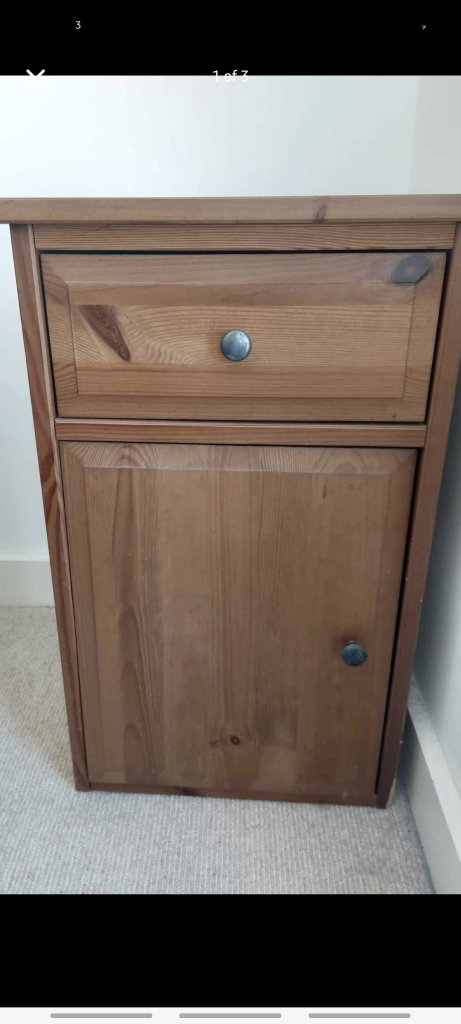 Wooden cabinet with one drawer 