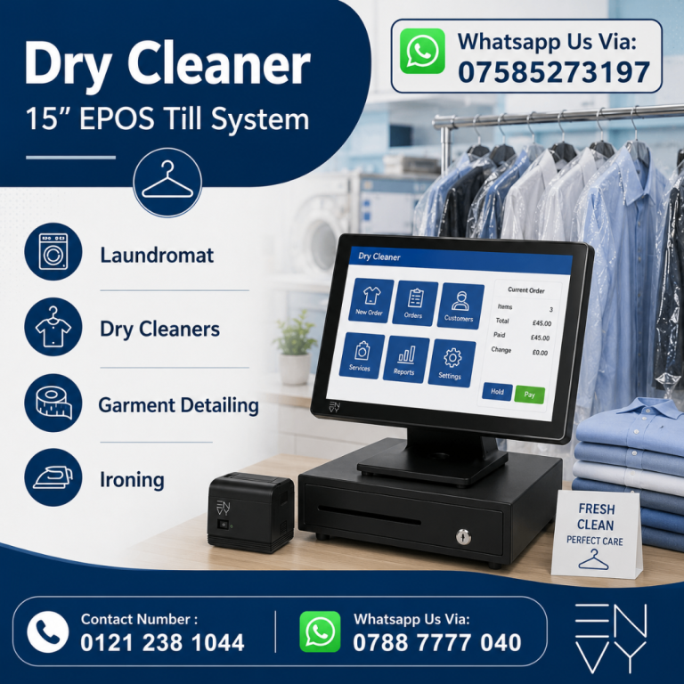 15" Dry Cleaner EPOS Till System - Cash Register & Printer