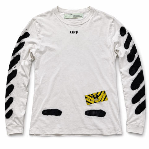 OFF-WHITE MIRROR MIRROR ロングスリーブ Tシャツ Men's Off-White Mirror Mirror Long Sleeve White T-Shirt Size S