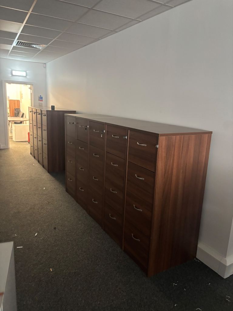 Office furniture walnut filing cabinets 