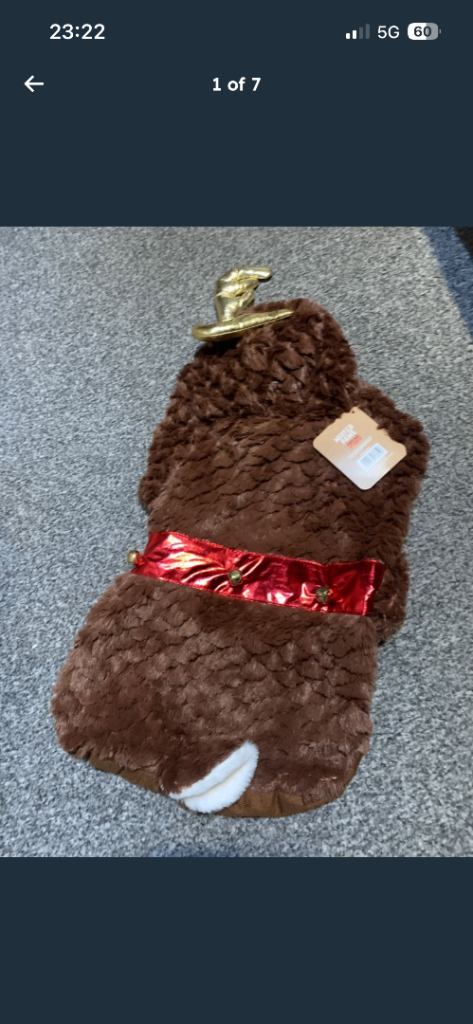 NEW WITH TAGS SIZE LARGE DOGS REINDEER OUTFIT 