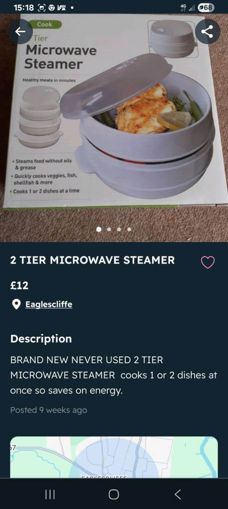 Two tier microwave steamer