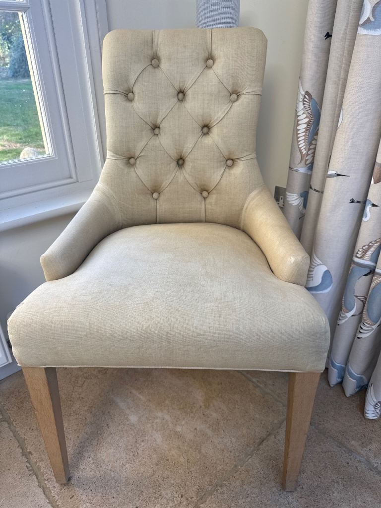 Cream Tufted Dining Chair – fair Condition