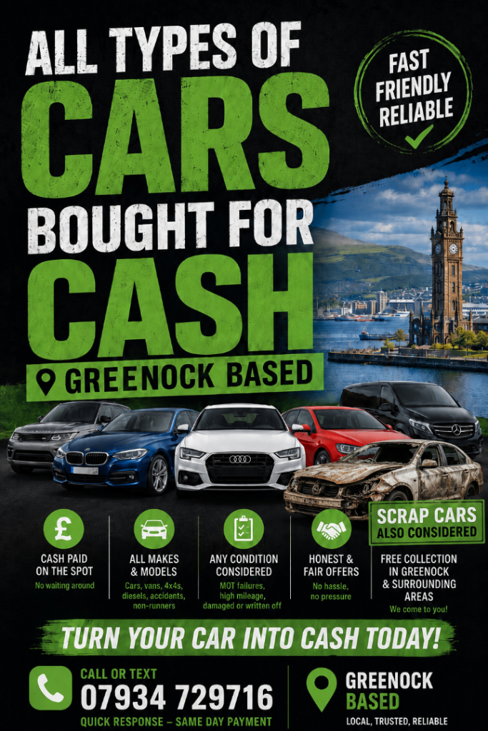 Cars wanted all types considered 