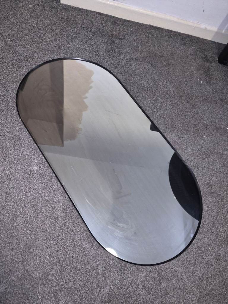 IKEA Lyndbin - Modern Oval Wall Mirror (60 x 120 cm) – Black Frame – Like New