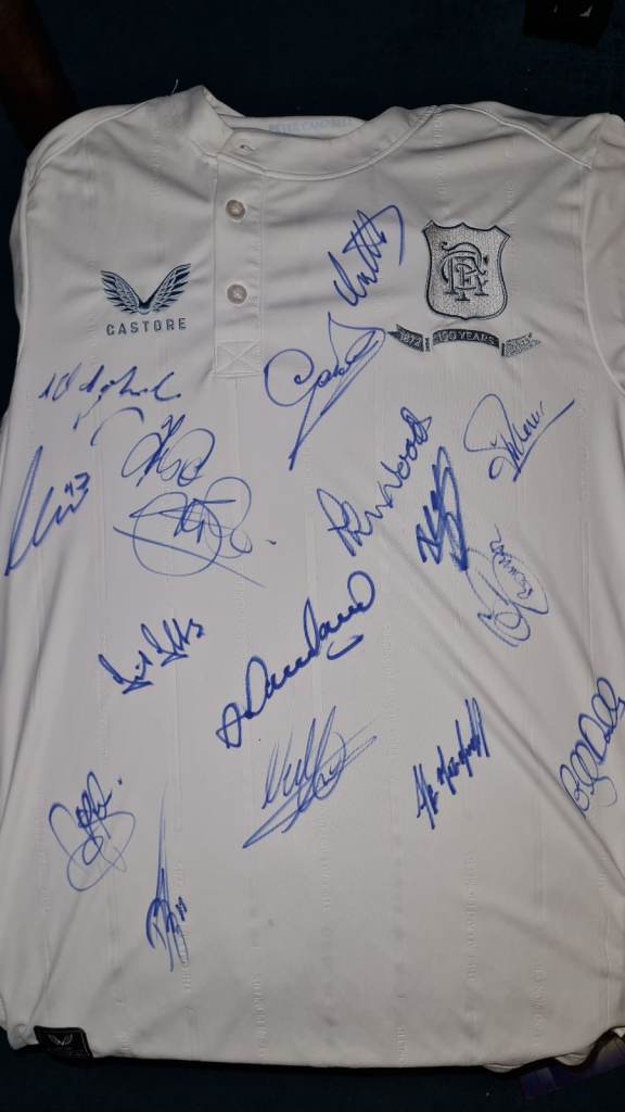 Rangers 150th Anniversary HAND SIGNED shirt