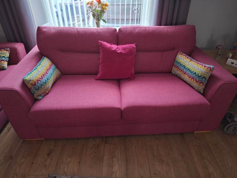 Pink Two-Seater Sofa – Good Condition