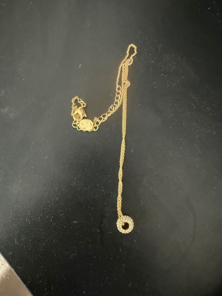Brand New Swarovski Gold Tone Pavé Crystal Sphere Ball Pendant Necklace Swan Logo (open to offers)