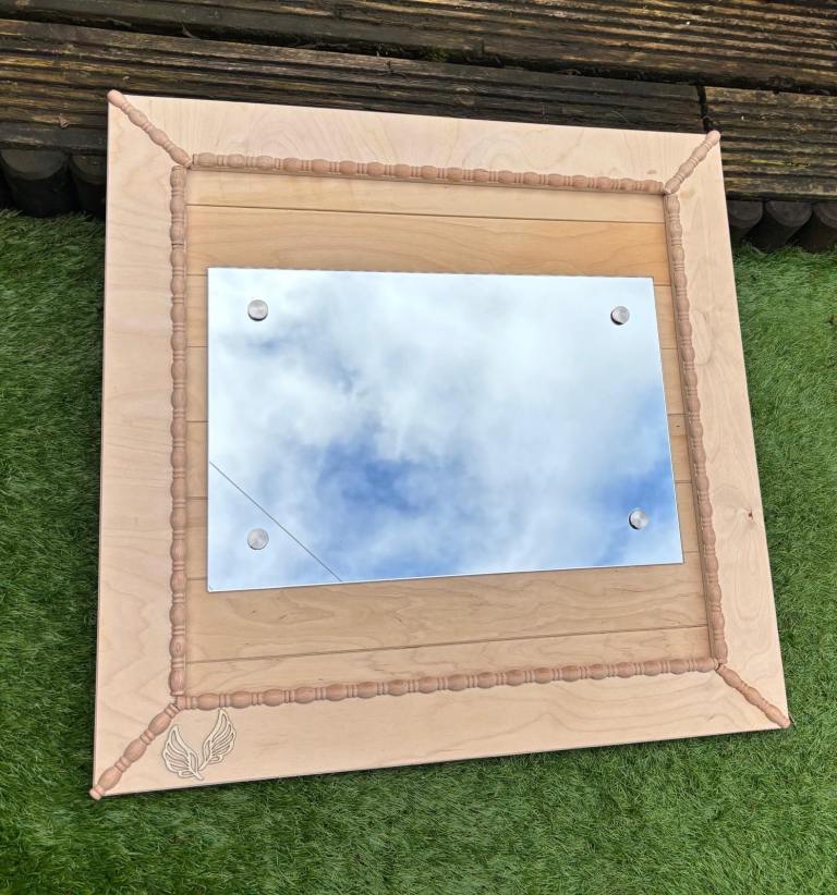 Angel Wings Woodcraft handmade mirror 