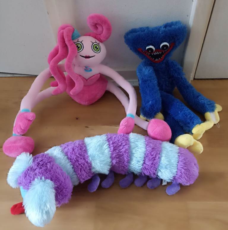 Poppy Playtime Plush Bundle - Huggy Wuggy, Mommy Long Legs & Caterpillar