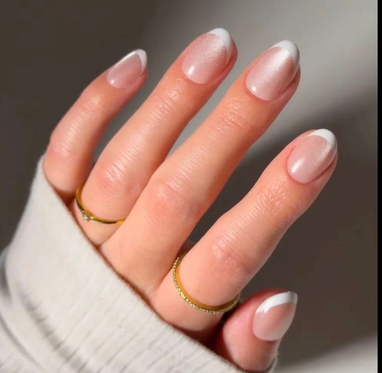 GLAMNETIC Press-On Nail Kit – New, French White Pearl