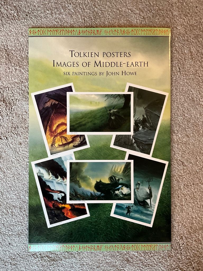 image for JRR Tolkien poster collection Images of Middle-Earth, 6 paintings by John Howe, 1993. First Edition.