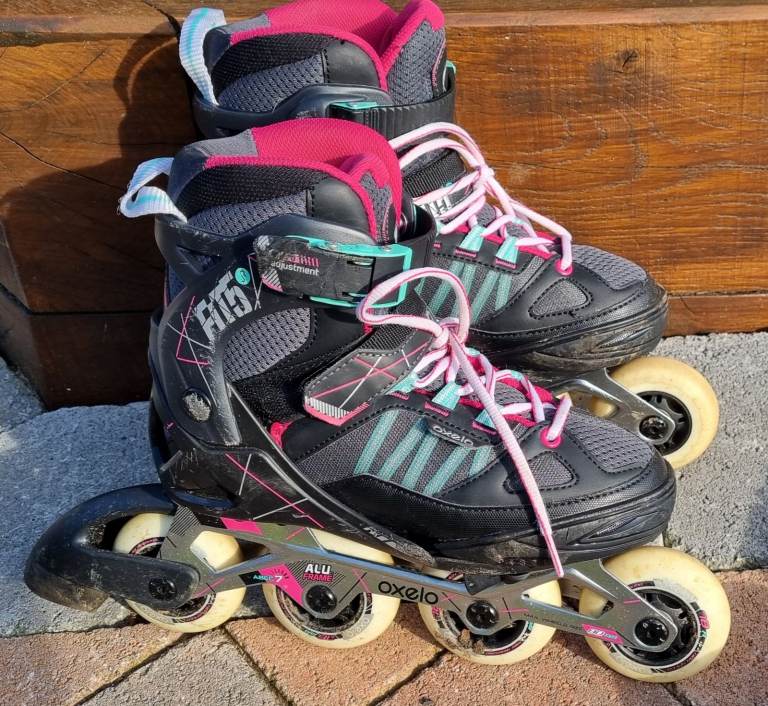 Oxelo by Decathlon Fit 5 Jr Kids' Inline Fitness Skates - Size 35-38 Euro