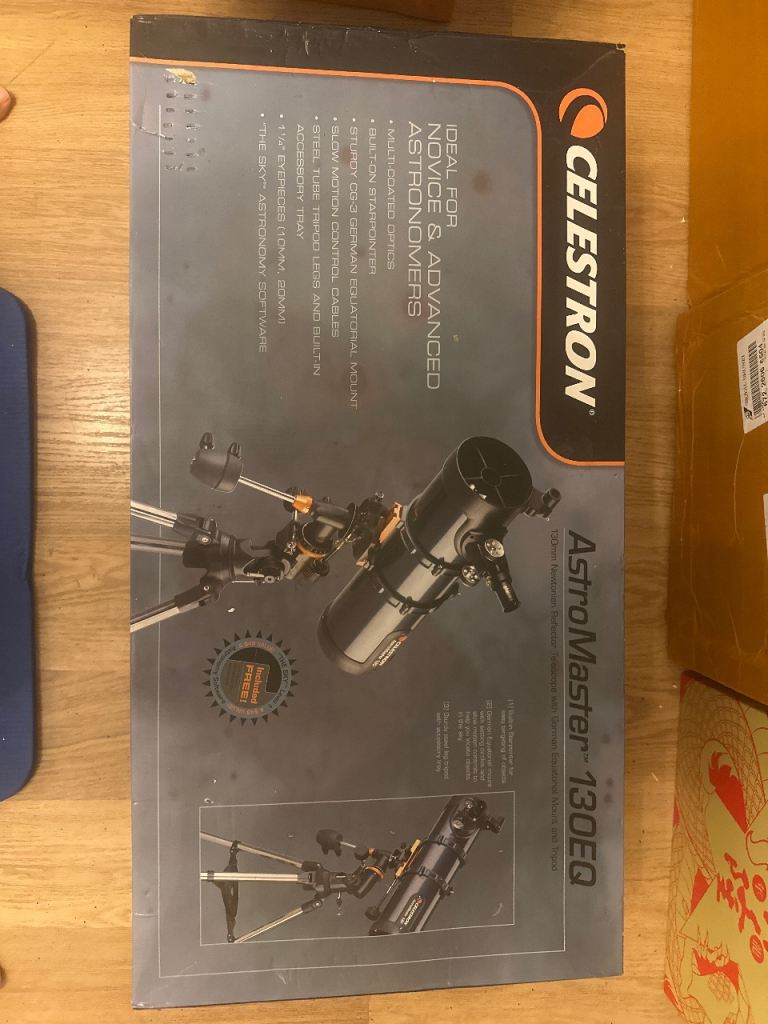 Celestron AstroMaster 130EQ Telescope – Excellent Condition – Original Box