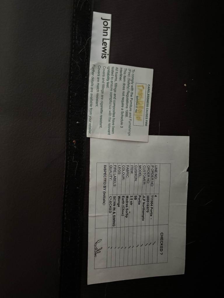 JOHN LEWIS TWO SEATED SOFA 